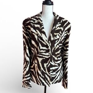 Alfred Dunner Women’s Zebra Print Blazer Jacket Size 12